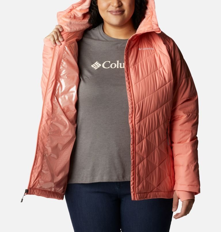 Jacheta Columbia Heavenly Cu Glugă Dama Corai | Plus Size JPAMZ780Q